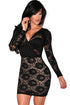 Black Lace Long Sleeves Bodycon Dress